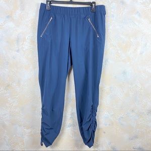 Athleta Aspire Ankle Pant Dark Blue Ruched Ankle